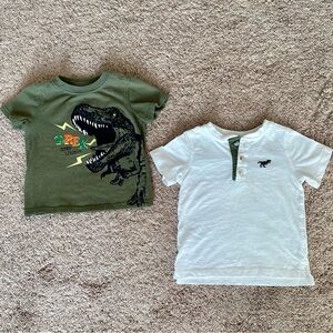 Kids Headquarters Green and White Dinosaur Tees